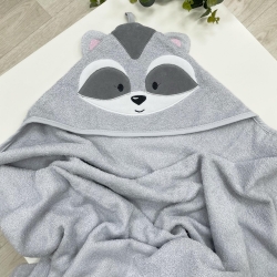 Prosop bebe copii cu gluga din bumbac, Raton